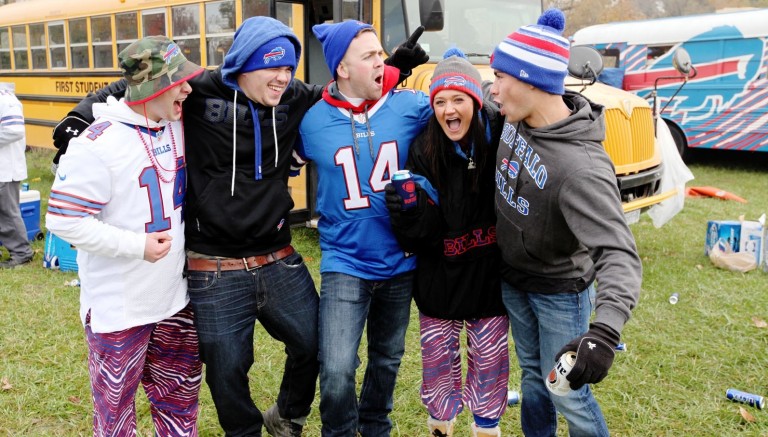 Bills fan gets lit on fire during typical Bills tailgate