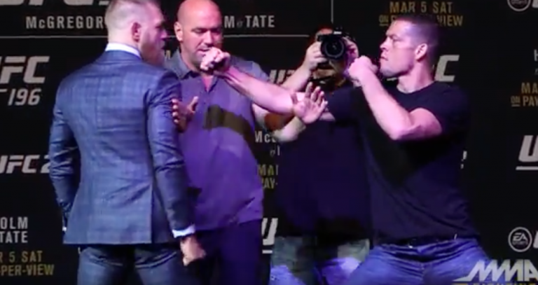 Conor McGregor and Nate Diaz almost start UFC 196 early
