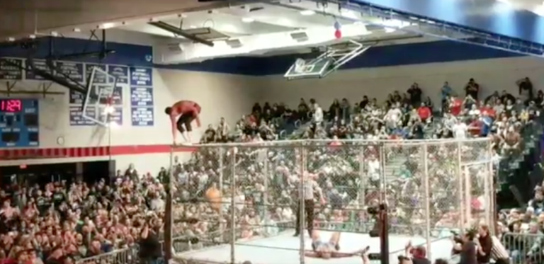 Cody Rhodes tries a moonsault off the top of a cage against Kurt Angle (VIDEO)
