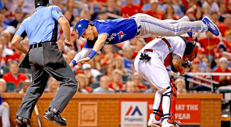 Blue Jays’ Chris Coghlan was going to do anything he could to not get thrown out at home
