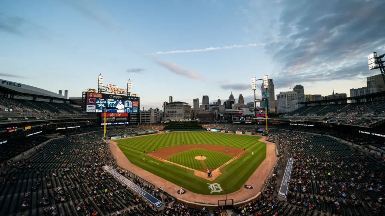 Comerica Park, home of the Detroit Tigers.