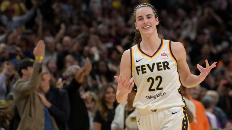 Caitlin Clark hits a dagger for the Fever.