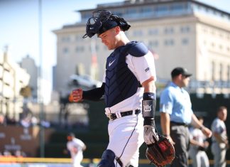The Tigers trade Carson Kelly to the Rangers for a pair of prospects Former Detroit Tigers catcher Carson Kelly.