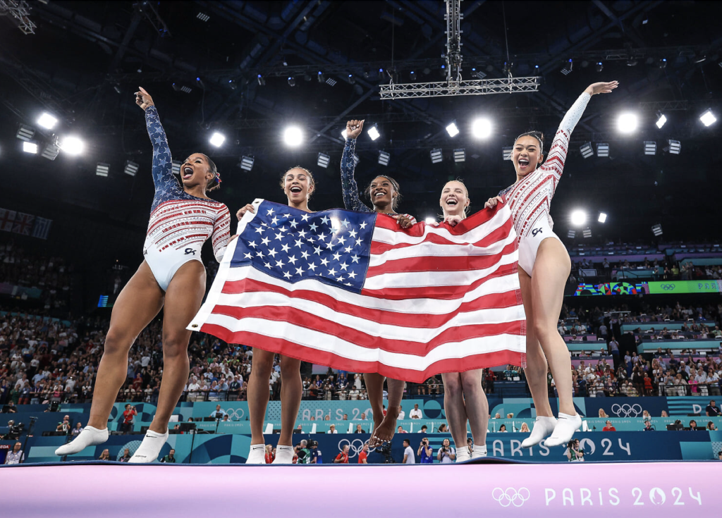 Team USA Gymnastics win gold in Paris. 