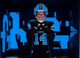 The Lions release black jersey combo for Monday Night Football 🔵⚫️ Detroit Lions black uniforms.