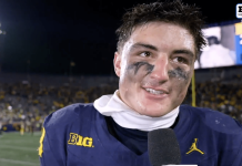 That Michigan and Michigan State rivalry is alive and well Michigan tight end Colston Loveland.