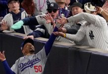 Ejected Yankees fan: If the ball is in our area “we’re going to ‘D’ up” Yankees fans rip the ball from Mookie Betts' glove.