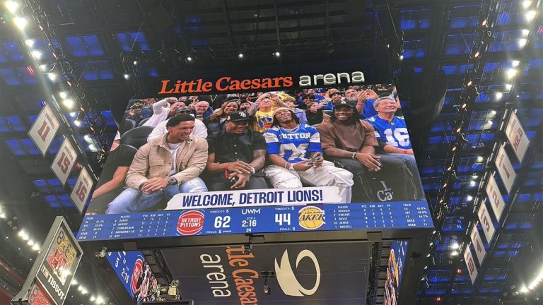 WATCH: Lions players at Lakers/Pistons