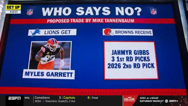 WATCH: “Get Up” got up and left after this Lions trade proposal from Mike Tannenbaum 😳