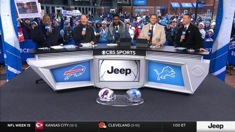 Jared Goff chants start on the CBS set ️