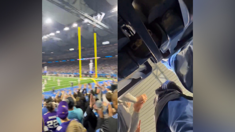 Jahmyr Gibbs drilled a fan in the dome after his record-breaking TD 👀