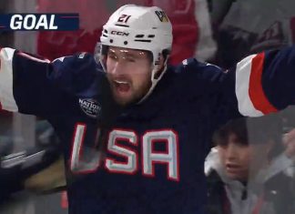 Dylan Larkin snipes Binnington to give Team USA the lead 👀