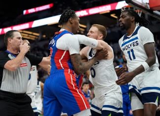 Pistons/Timberwolves brawl leads to seven ejections 👀