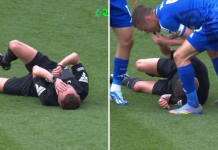 WATCH: Jamie Vardy blows the whistle to stop play when the ref went down 😂