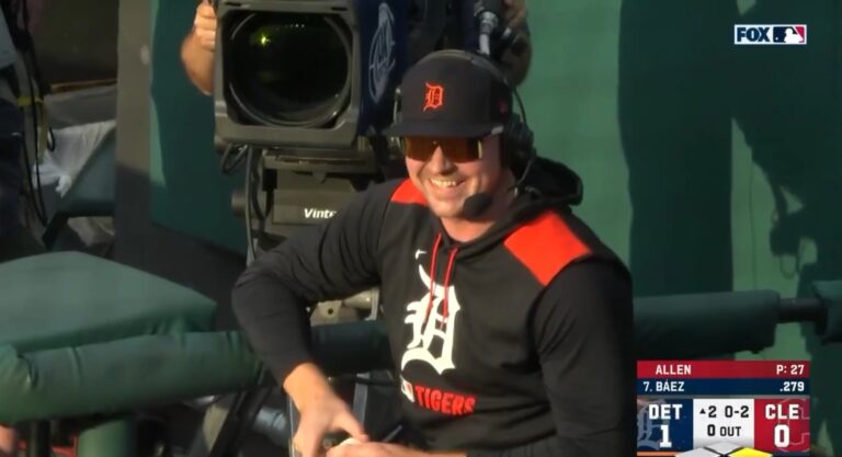 WATCH: Tarik Skubal ducks out of the way of a foul ball while mic’d up 