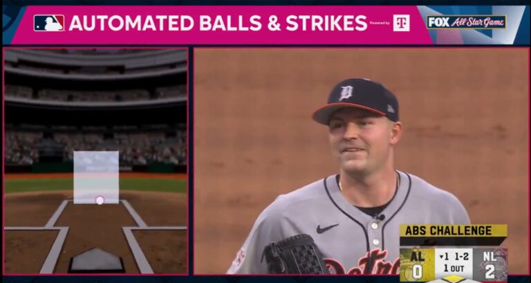 WATCH: Tarik Skubal successfully challenges a ball to get Machado out on strikes in the ASG 🌟