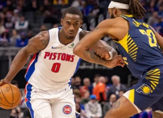 Pistons Roll Past Pacers, 127–112, for 10th Straight Win Jalen Duren of the Detroit Pistons.